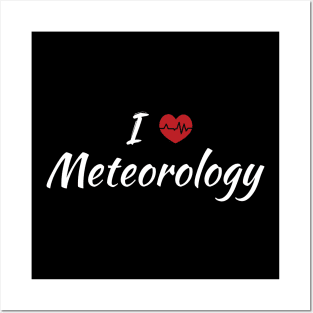 I Love Meteorology Cute Red Heart Posters and Art